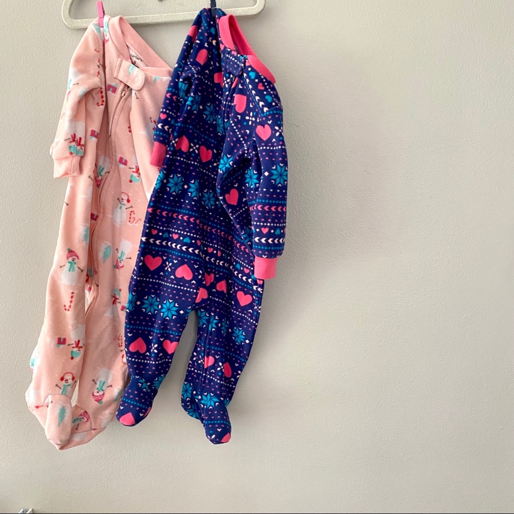 6-9m fleece pajamas- bundle of 2